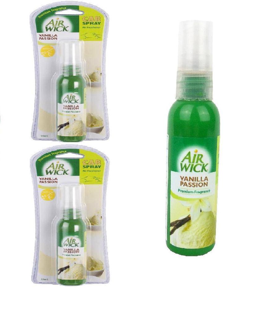 2 x Air Wick Car Pump Spray Air Freshener Vanilla Passion Premium