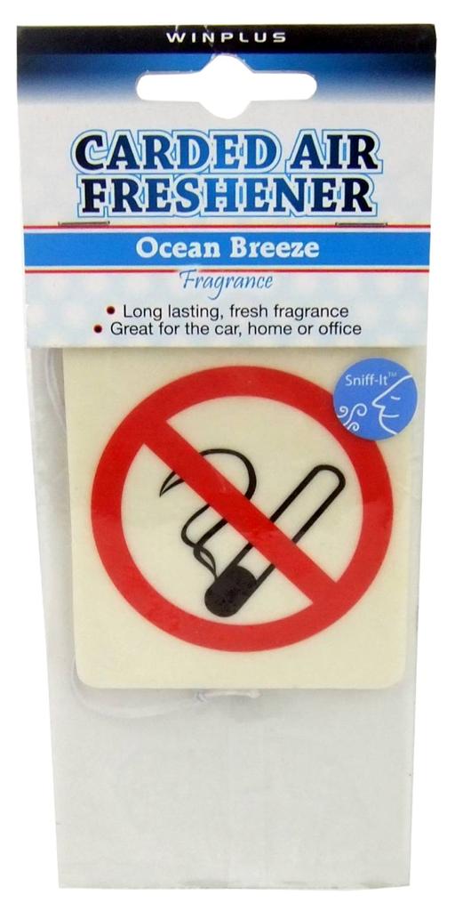 2 x NO SMOKING Car Air Freshener Hang Ocean Breeze Fragrance Sign Odour