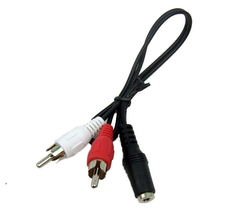 3.5mm Stereo Female Jack To 2 RCA Male Plug Adapter Headphone Y Audio