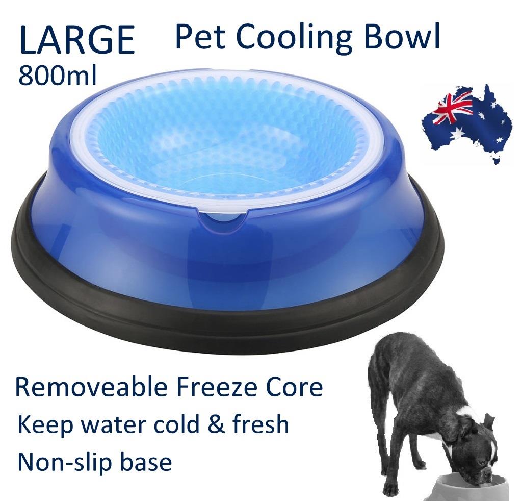 Large Pet Cool Dish Bowl 800ml Freeze Chilled Water Bowl Dog Cat Chill