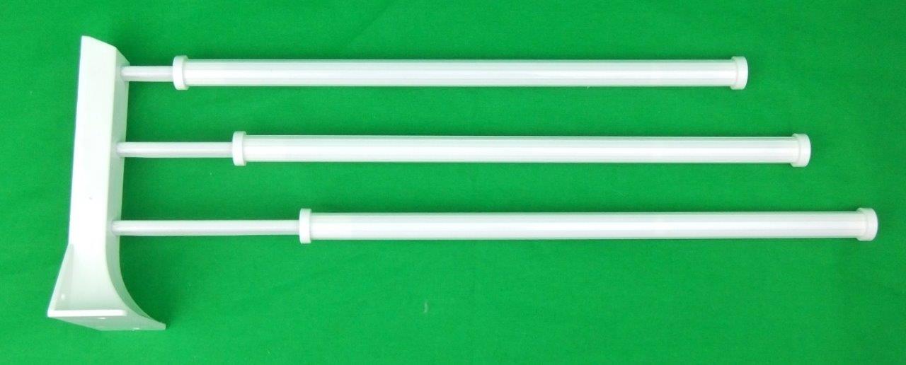 Tea Towel Rack 3 Arm Telescopic Slide Out Side Mounted Kitchen Rail