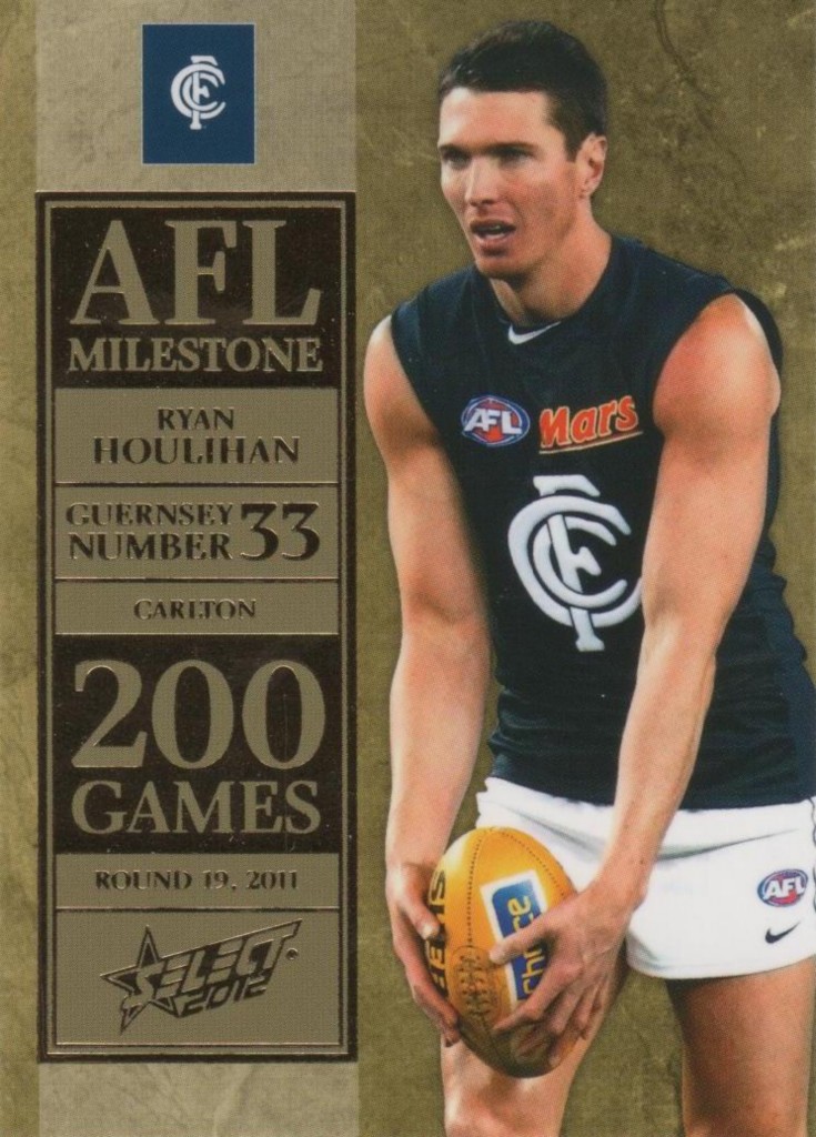2012-AFL-CHAMPIONS-MILESTONE-CARD-MG11-RYAN-HOULIHAN-CARLTON