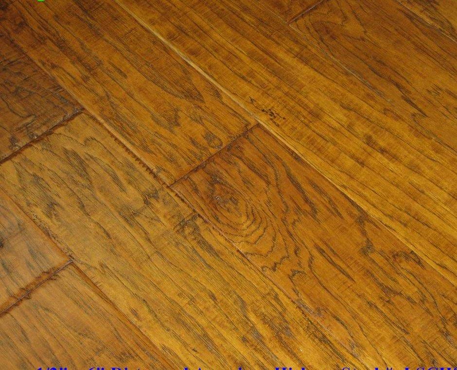 Engineered Distressed Hand Scraped Hickory Caramel Hardwood Floor/Flooring eBay