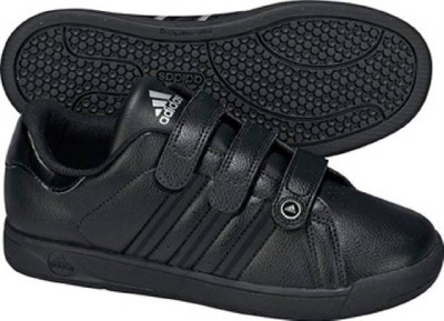 Adidas Sandals  Kids on New Adidas Back To School Trainer Kids Junior Plain Black Velcro Uk Sz