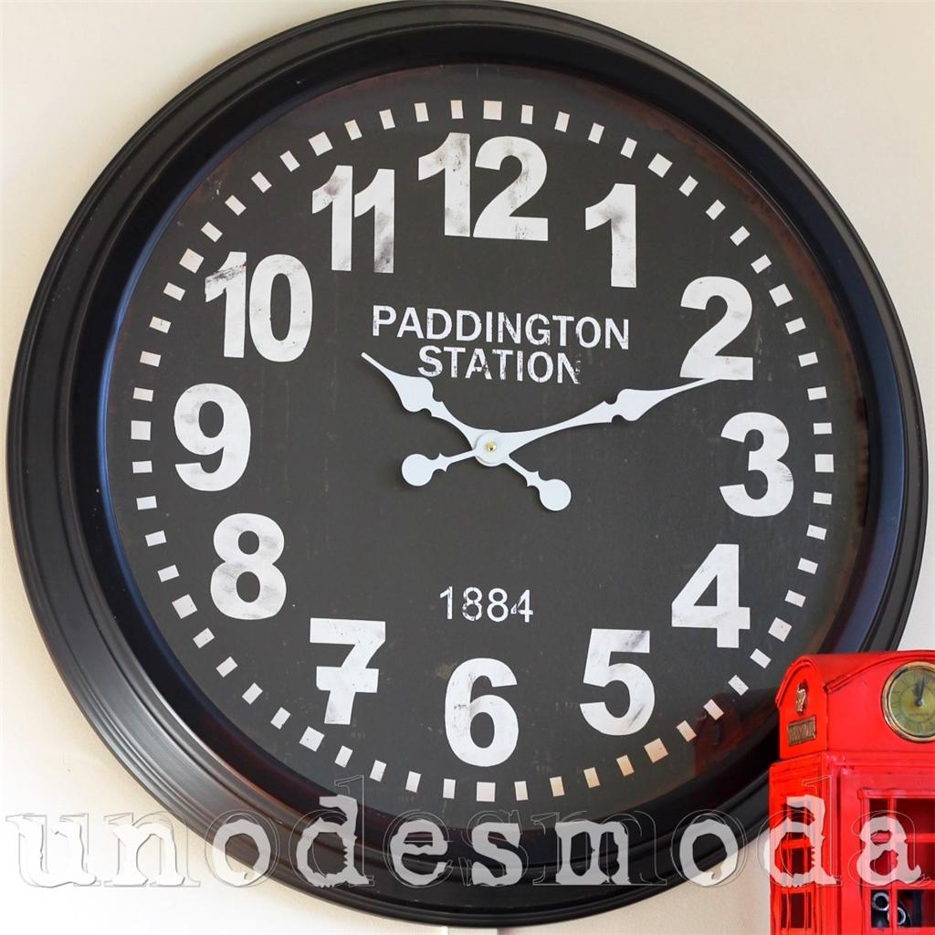 HUGE Paddington Station Wall Clock 70CM RUSTIC HOME WALL DECOR VINTAGE
