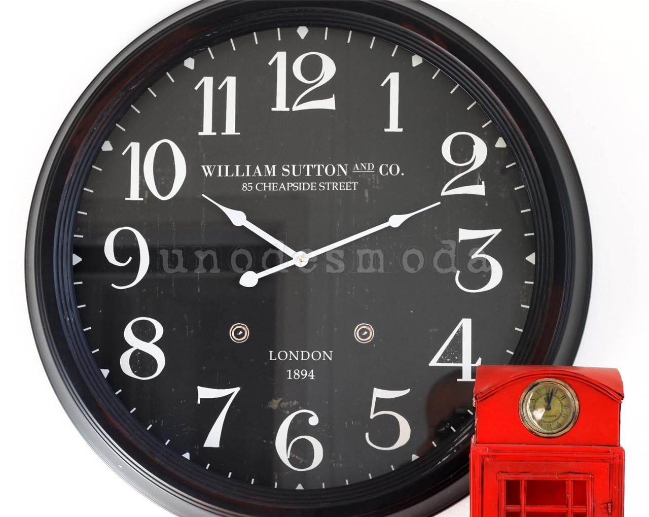 WALL CLOCK LARGE Classic William Sutton & Co Design London Quartz Time