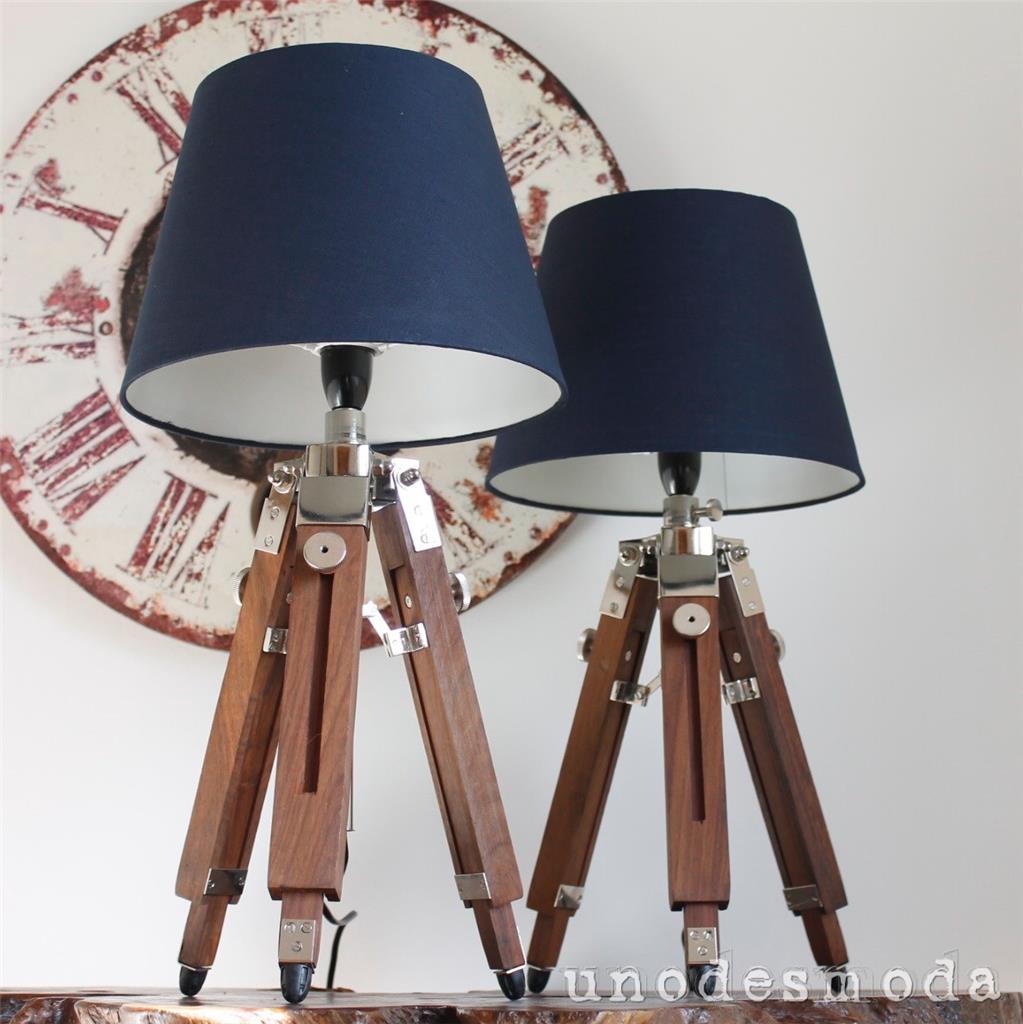 2 x CHROME TABLE TRIPOD LAMPS Rustic Vintage Bedside Lamp SHADES NOT