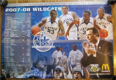University Kentucky Basketball Shoes on 2007 08 University Of Kentucky Uk Wildcats Basketball Poster Jodie