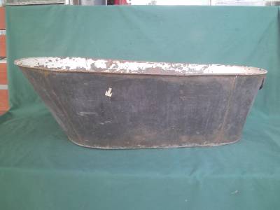 ANTIQUE METAL BABY INFANT WASH TUB 30" BATHTUB BASIN W ...