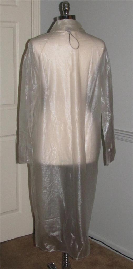 VtG 60s AQUA SHEEN Ladies LONG Vinyl RAINCOAT Rain Coat CLEAR Plastic