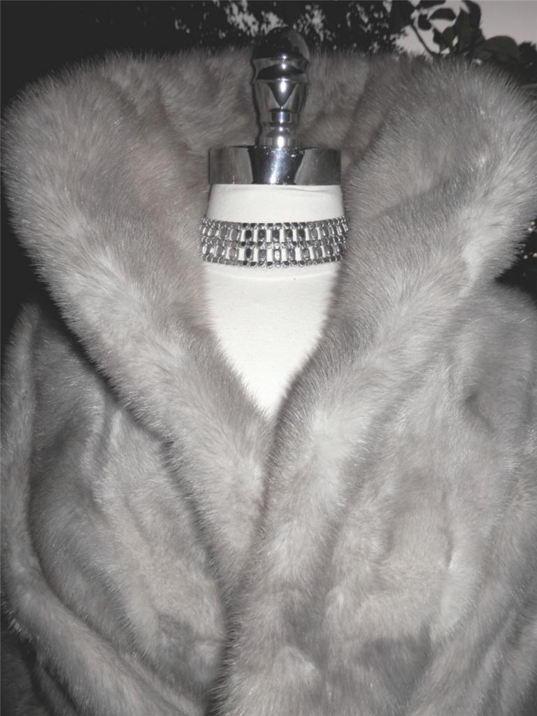 MINT WELL KEPT RARE GRAY REAL MINK GREY SILVER FUR CAPE STOLE WRAP BOLERO JACKET eBay