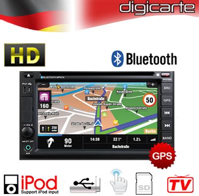 TD601G 6,2" HD Autoradio DVD CD Doppel 2 DIN mit GPS Navi Bluetooth USB SD IPOD