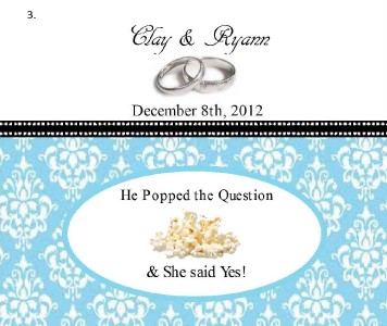 18 Individual Microwave Popcorn Labels Personalized Wedding/Bridal ...
