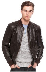 New Armani Exchange A|X Mens Slim/Muscle Fit Leather Bomber Jacket