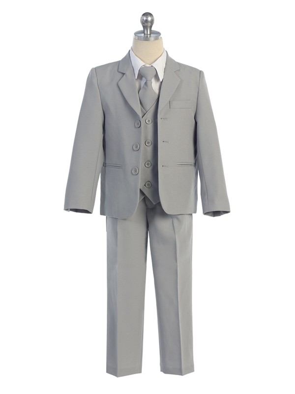 Size 8 boys suit Look Sharp in Our Perfectly Fitted Boys Formal Clothes! The best way to get accurate measurements is to measure a piece of clothing that fits the child well. Use a measuring tape, not a ruler!. If you measure the child (and not a piece of clothing), you will need to add extra inches for the child to fit into the piece of clothing.