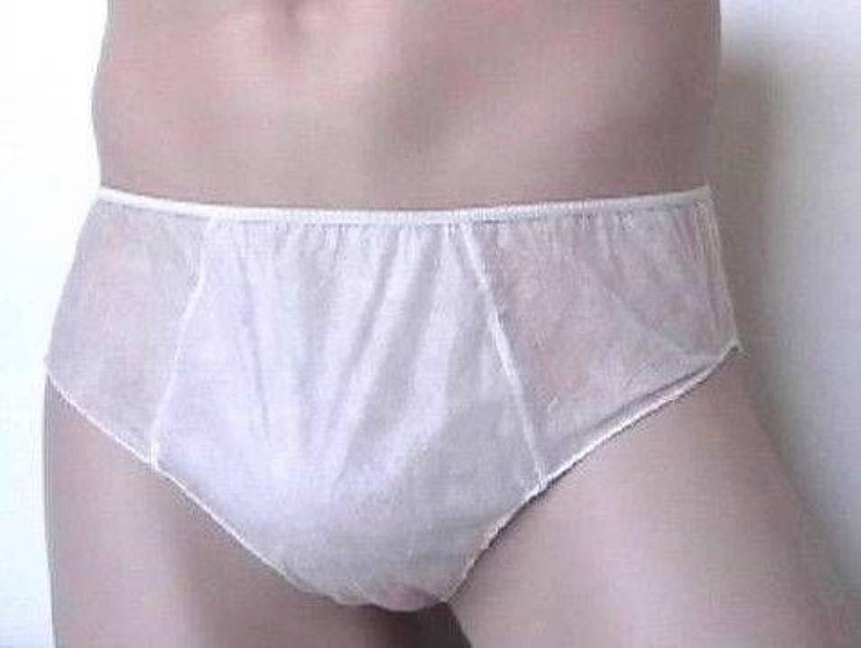 Pack Of X 50 Launder Free Regular Men Disposable Underwear Brief White