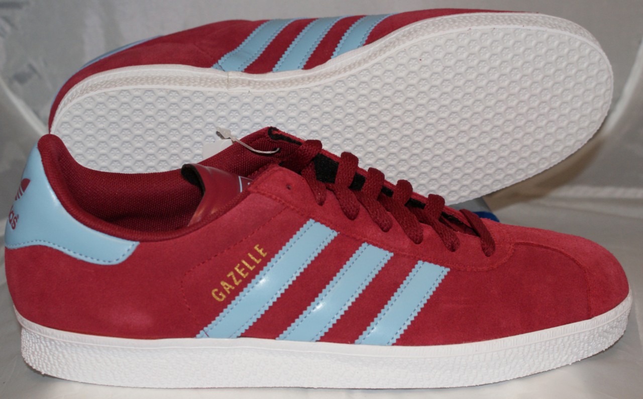 Adidas gazelle 2 claret/blue suede trainers top