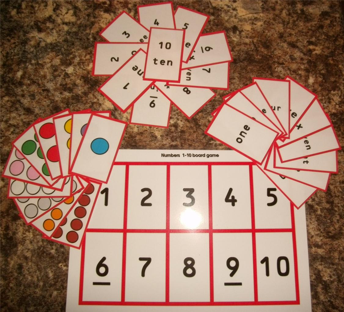 EYFS / Special Needs. 'Numbers 1 10 Matching Game' 30 x cards + A4