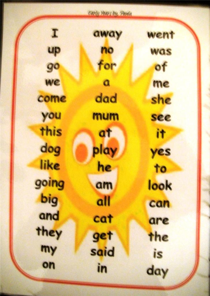 Reception Class First Words A4 Posters & mini words flash cards pack FREE P&P 