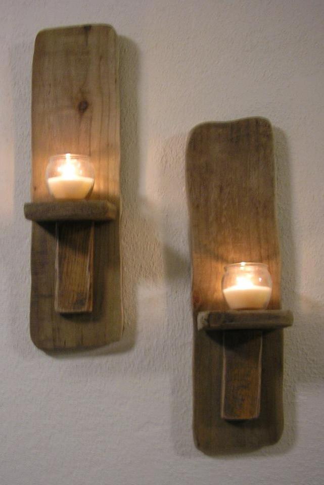 TWO Irish Driftwood Wall Candle Sconces, Handcrafted in Ireland, Choice of SIZES
