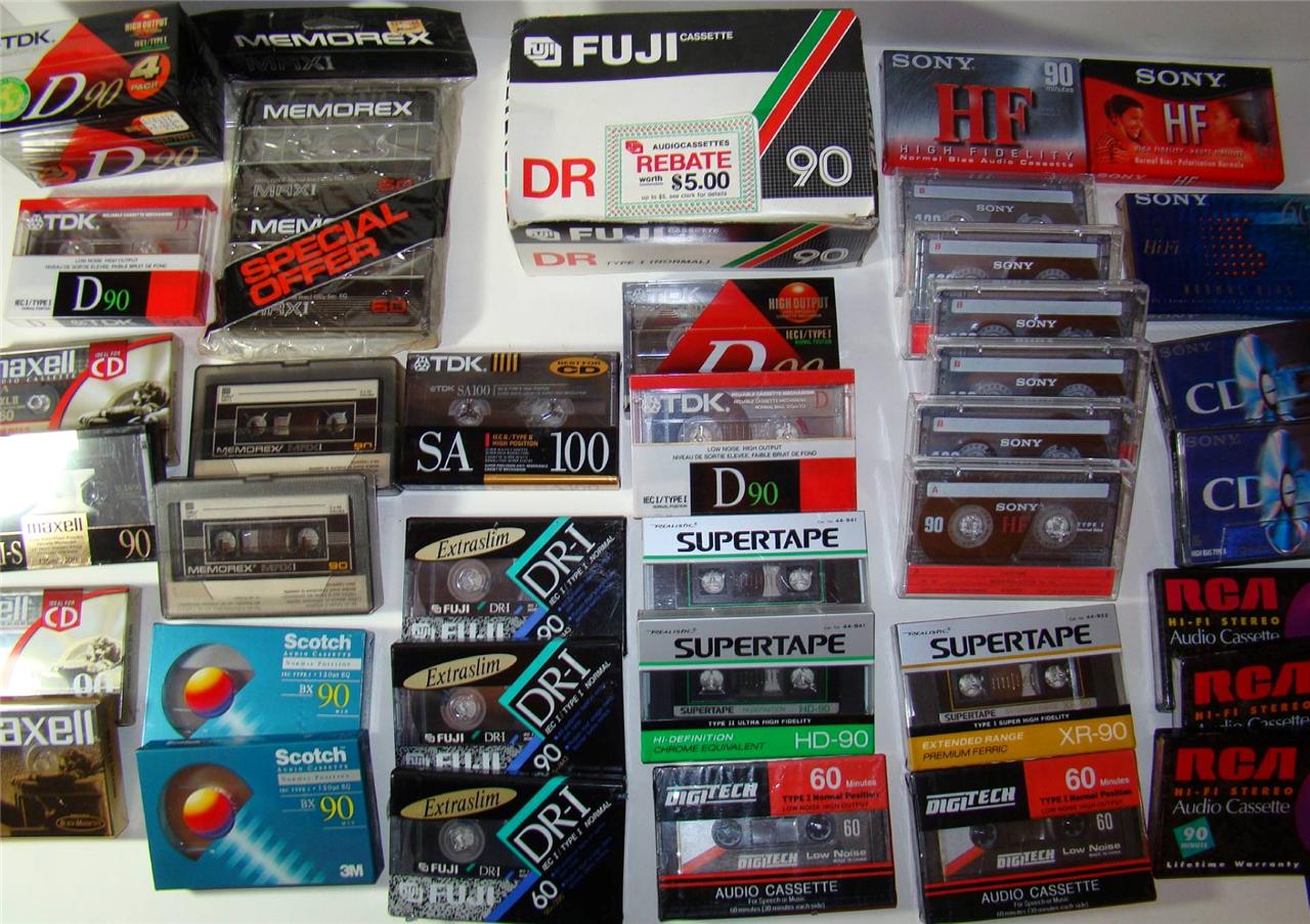 LOT OF 45 VINTAGE BLANK CASSETTE TAPES SONY SCOTCH TDK MAXELL FUJI eBay