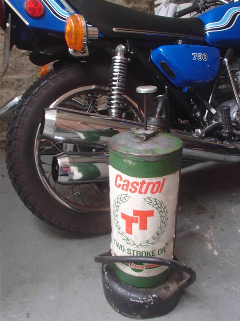 VINTAGE CLASSIC CASTROL TT TWO STROKE OIL DISPENSER CAN DRUM PETROL OIL GARRAGE eBay