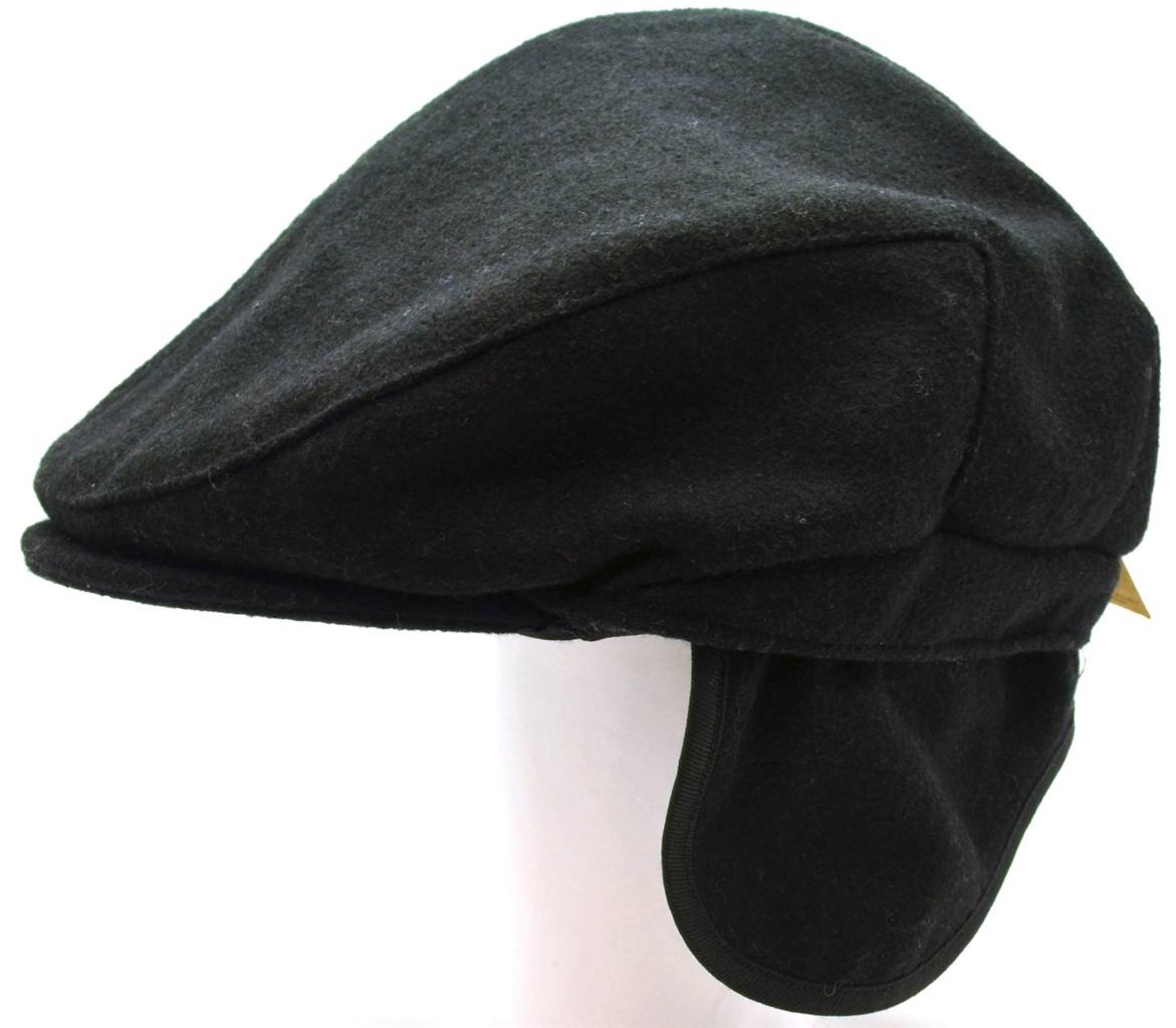 Winter Dockers Men Women Warm Black Flat EarFlaps Ear Muffs 2Panel Golf S/M 0224 eBay