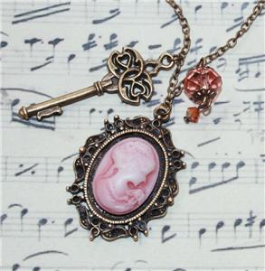 CAMEO CHARM NECKLACE WITH KEY CRYSTAL STEAMPUNK VINTAGE ANTIQUE STYLE 24 eBay from ebay.co.uk