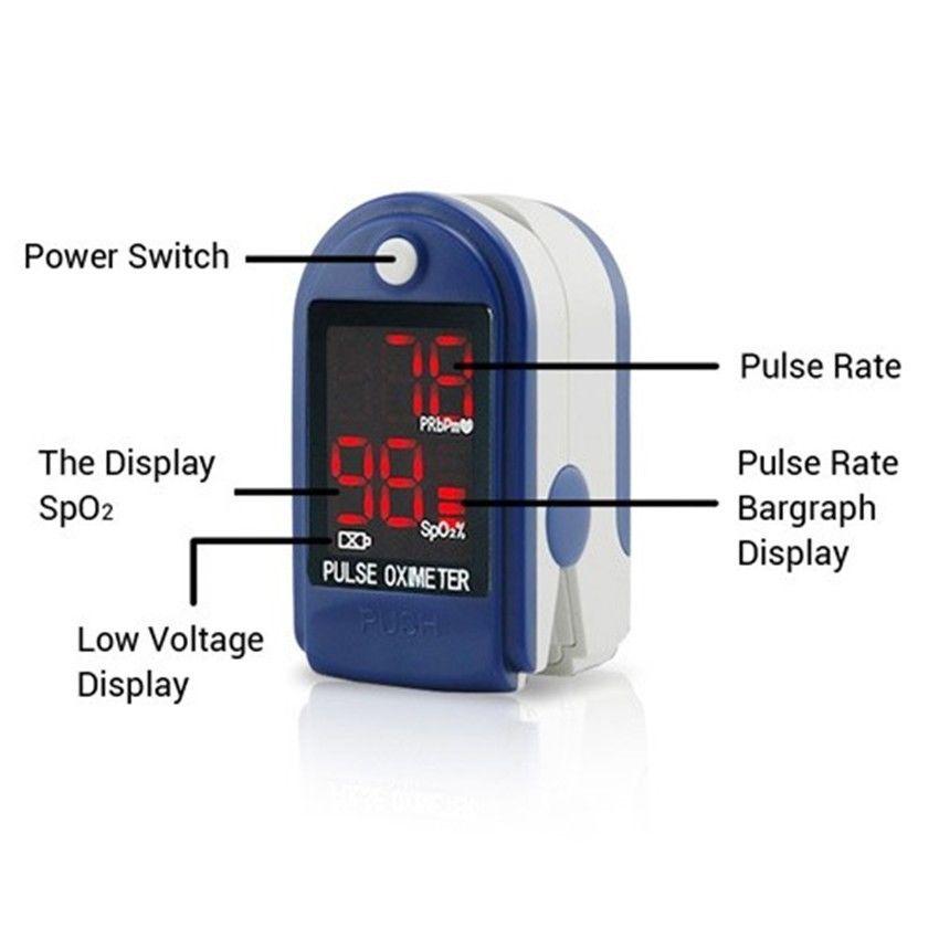 CE FDA LED Pulse Rate Oximeter oxymeter Spo2 BLOOD oxygen PR FREE CASE