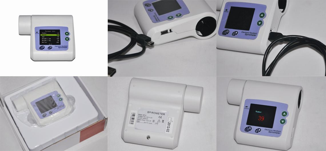 Pulmonary Function handheld SPIROMETER FVC FEV1 FEV1 PEF FEF2575 LCD