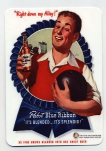Pabst Blue Ribbon Beer - METAL Bowling Retro Ad