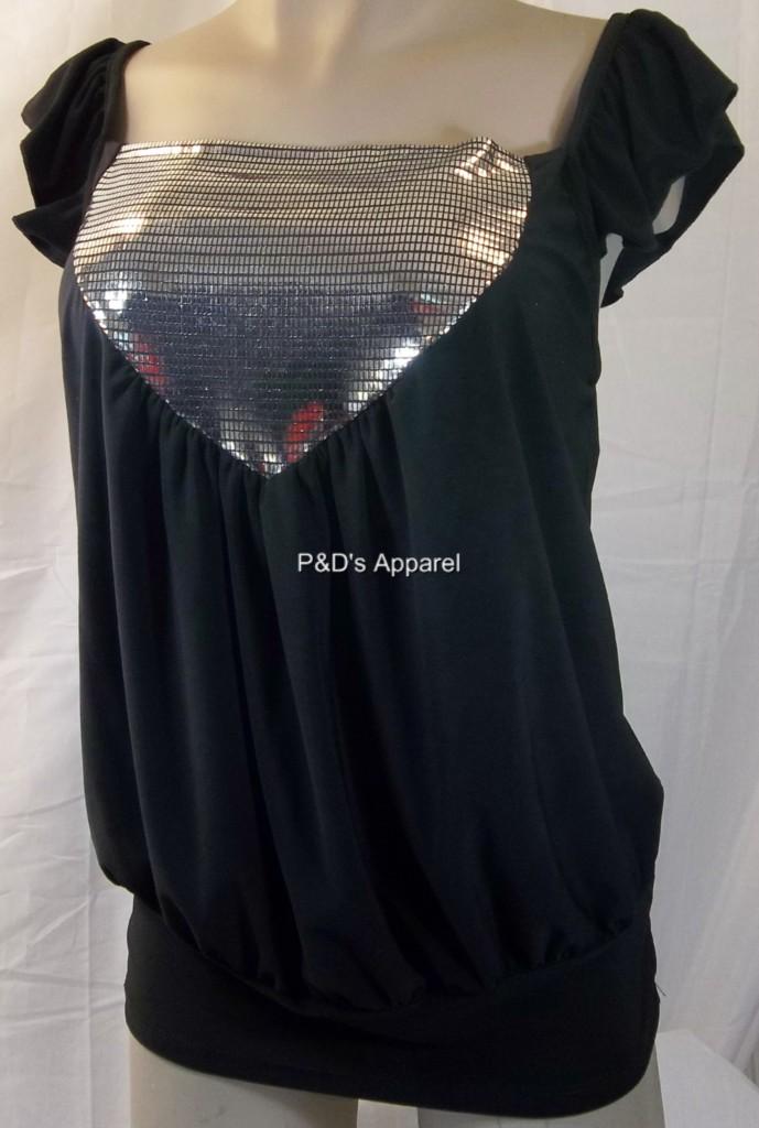 Dating Maternity Shirt Black and Silver Size Small New - Picture 1 of 1