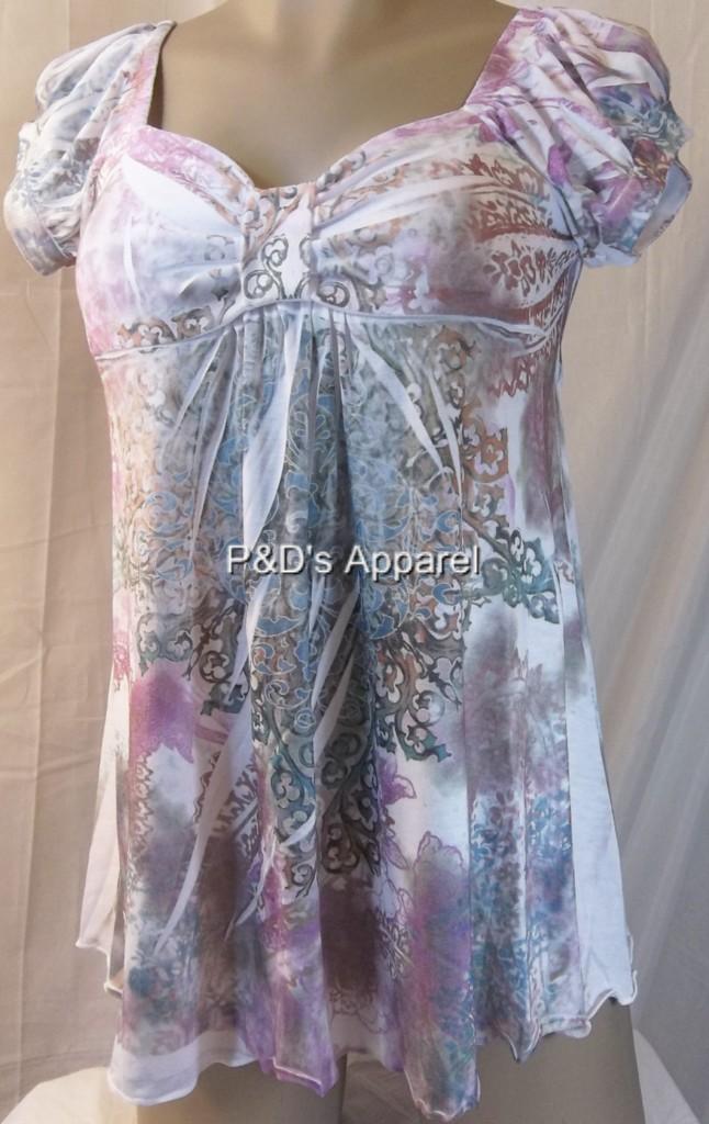 Womens-Maternity-Clothes-Shirt-Top-White-Paisley-Print-Blouse-S-M-New