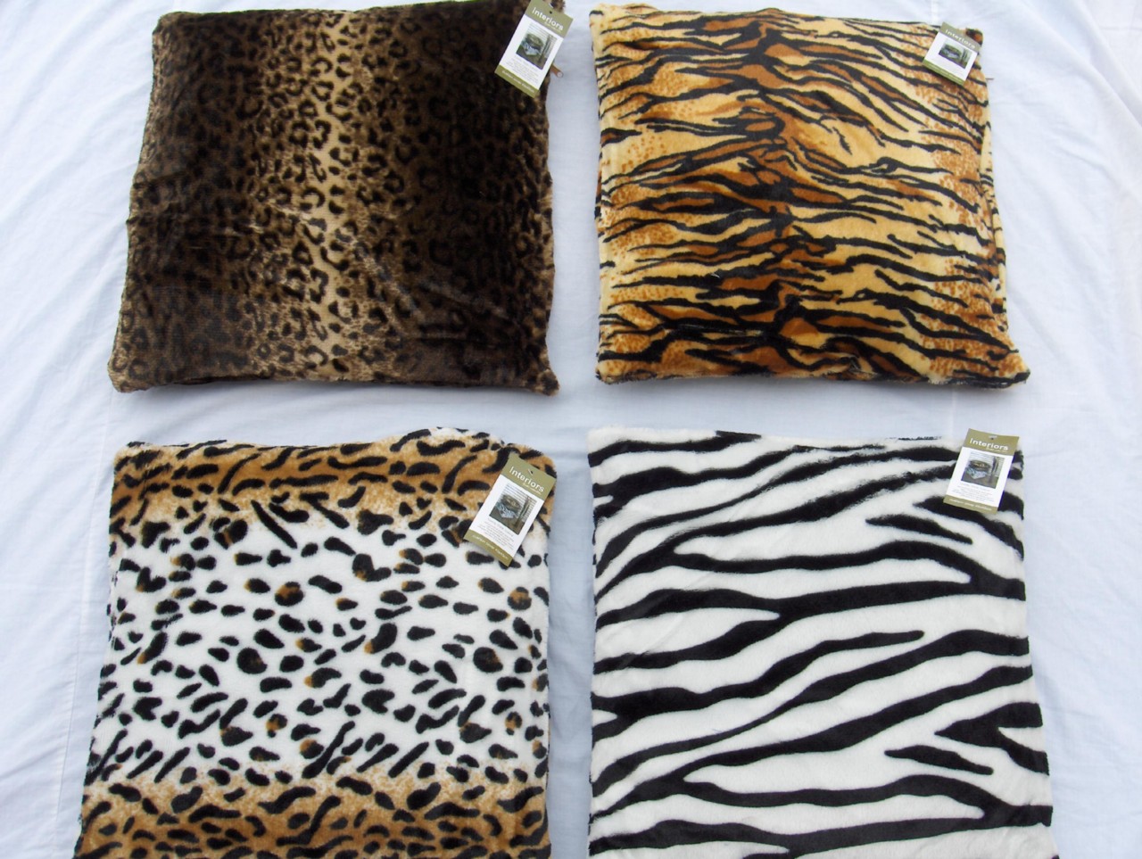NEW Cushion Covers Animal Print Faux Fur Tiger Leopard Jaguar Zebra