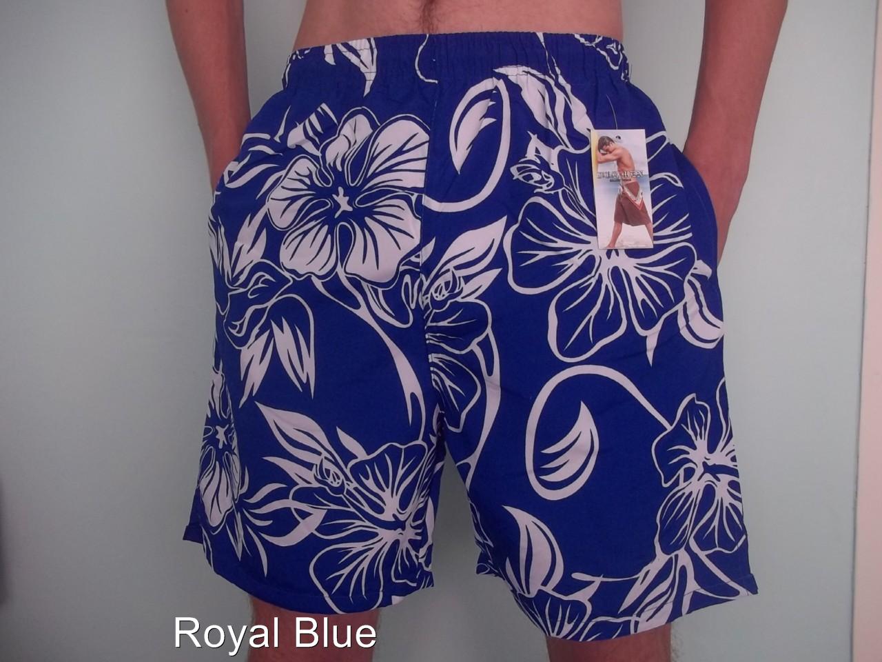 MENS BOYS Polyester Flower Shorts Elasticated Beachwear Multis Floral