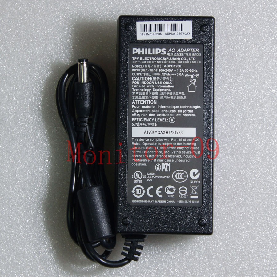 12V 3.0A 36W AC Adapter Power Supply ADPC1236 For PHILIPS LCD Monitor Brand New eBay