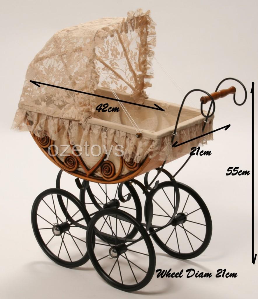 New 'Eleanor' Wicker Cane Dolls Pram Vintage Style eBay