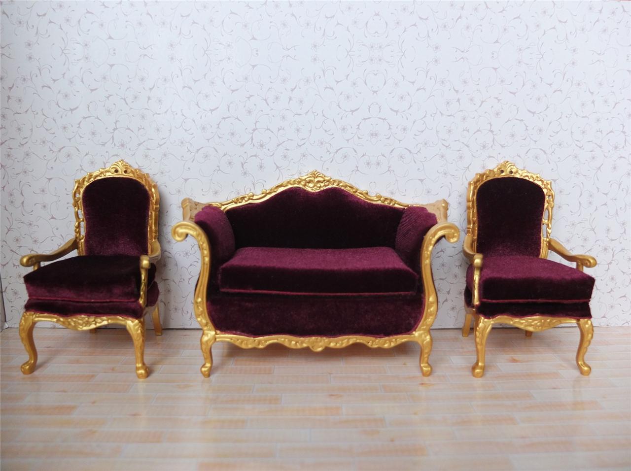 Bespaq Dollhouse Miniature living room furniture set sofa chair3pcs eBay