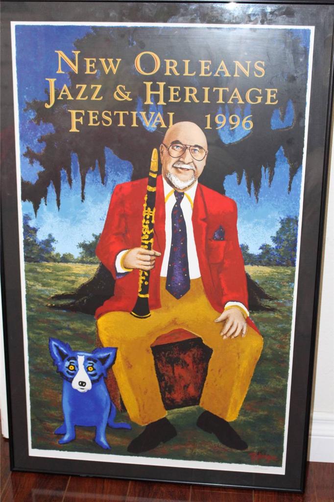 blue dog mardi gras poster