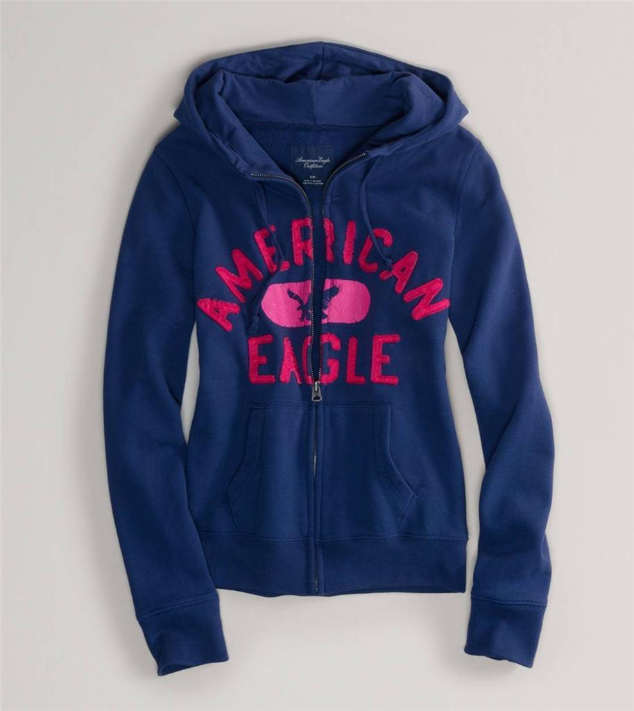 Details about NWT! AMERICAN EAGLE AE Graphic Womens Full Zip Up Hoodie ...