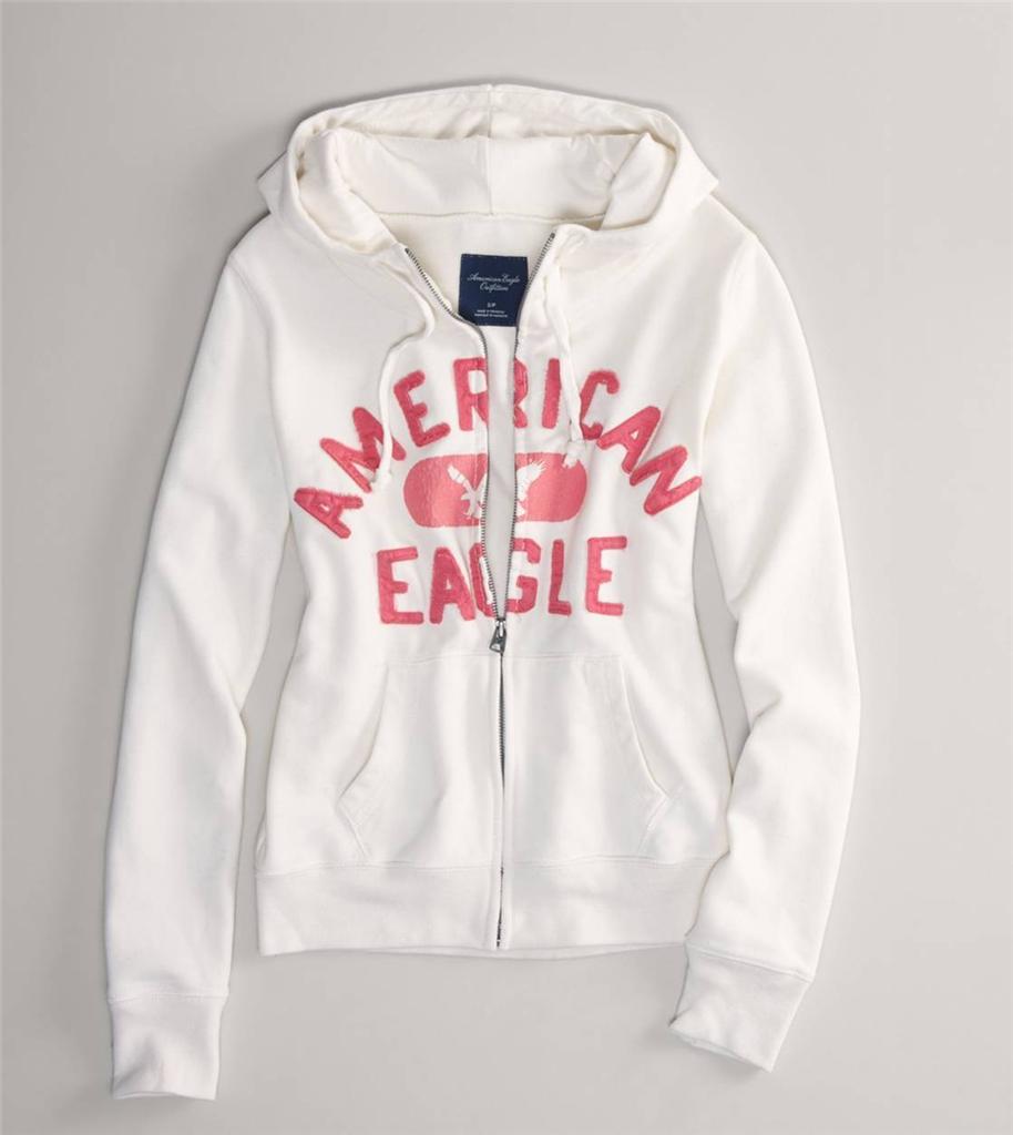 Details about NWT! AMERICAN EAGLE AE Graphic Womens Full Zip Up Hoodie