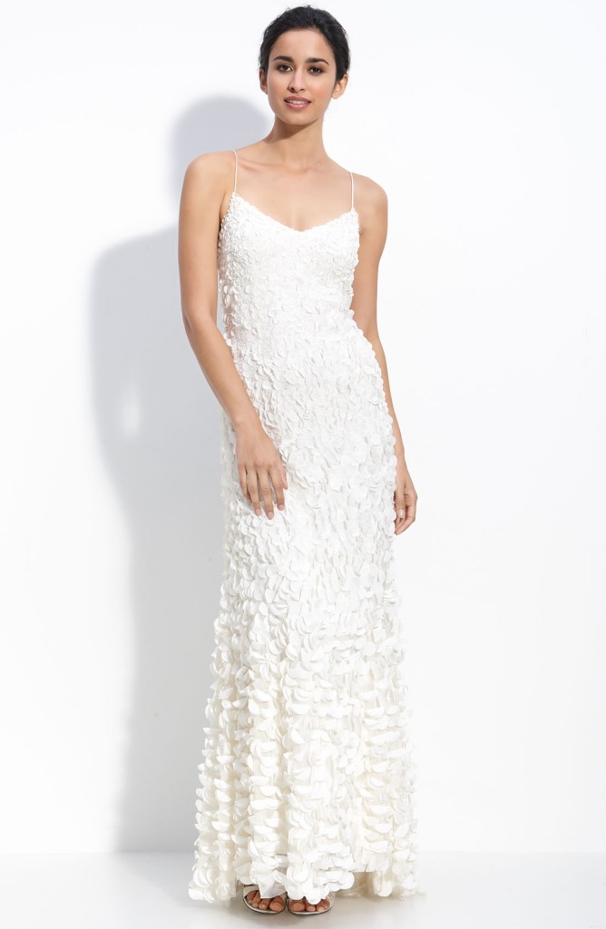 THEIA CHIFFON PETAL GOWN with TRAIN SIZE 4 eBay