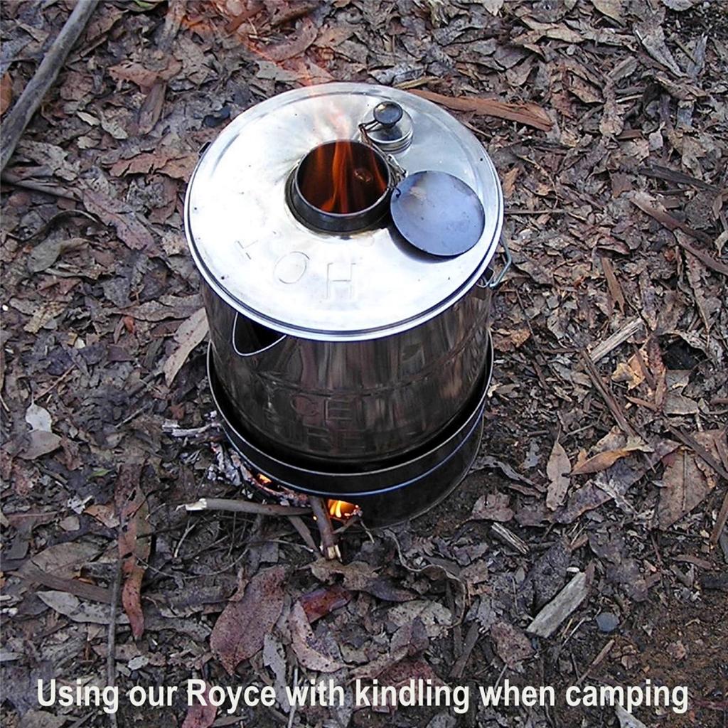 Royce Rimfire Stainless Steel BUSH KETTLE CAMP BILLY Medium 3Lt