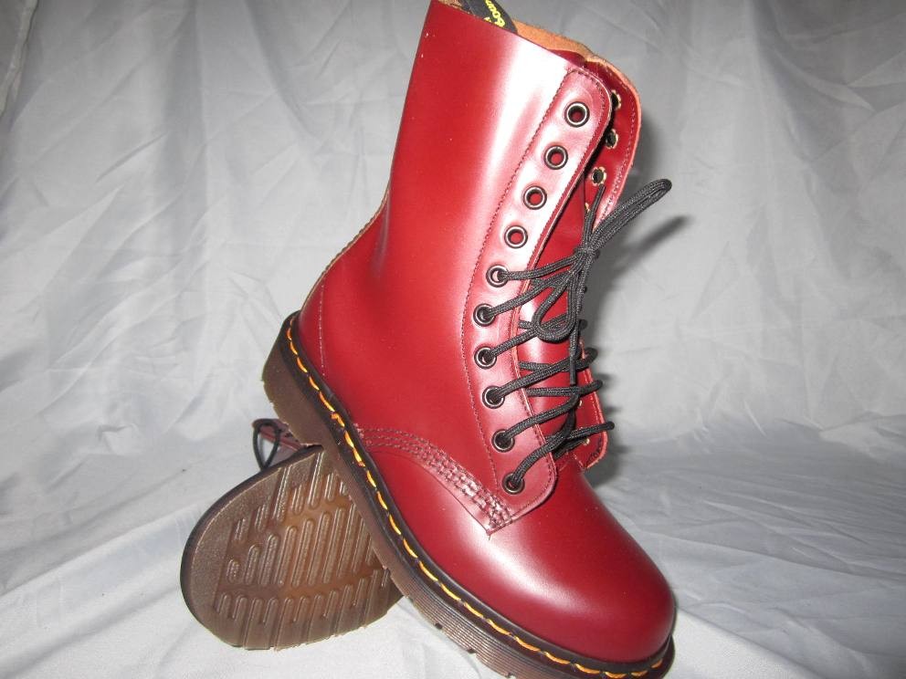 cherry red flora doc martens