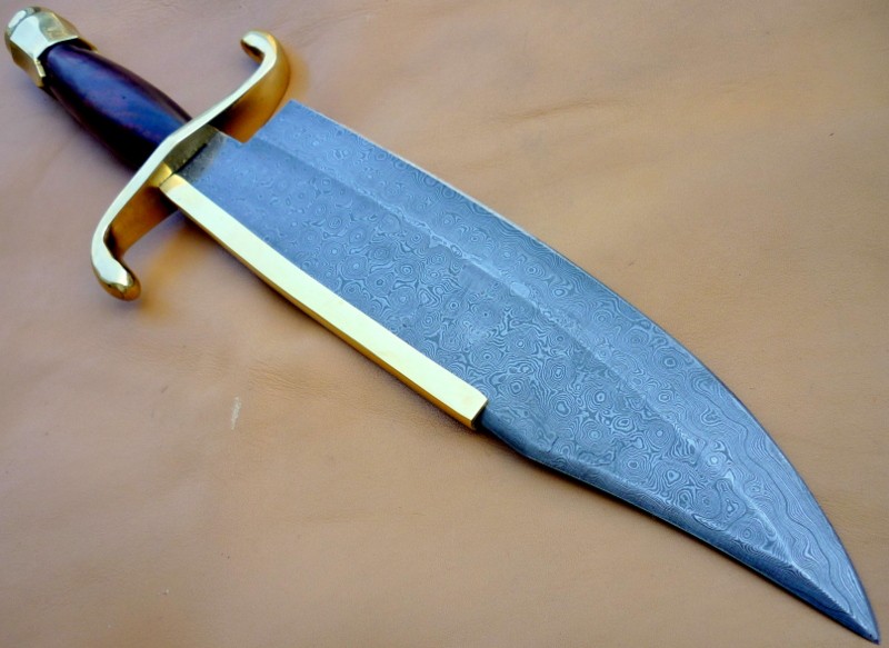 CUSTOM DAMASCUS STEEL HUNTING BOWIE KNIFE / DAGGER / SWORD / THE TEXAS BOWIE