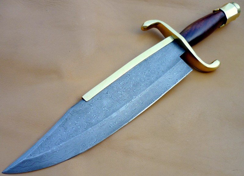 CUSTOM DAMASCUS STEEL HUNTING BOWIE KNIFE / DAGGER / SWORD / THE TEXAS