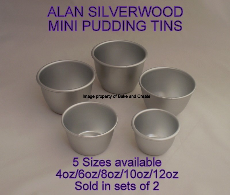 ALAN SILVERWOOD MINI PUDDING MOULDS / TINS CHRISTMAS PUDDINGS TRIO OF