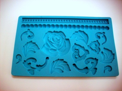 Baroque, Beads and Rose Silicone Cake Decorating Mould ...