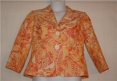 Coldwater Creek Fashions on Coldwater Creek Bright Cotton Print Jacket Size Pm   Ebay