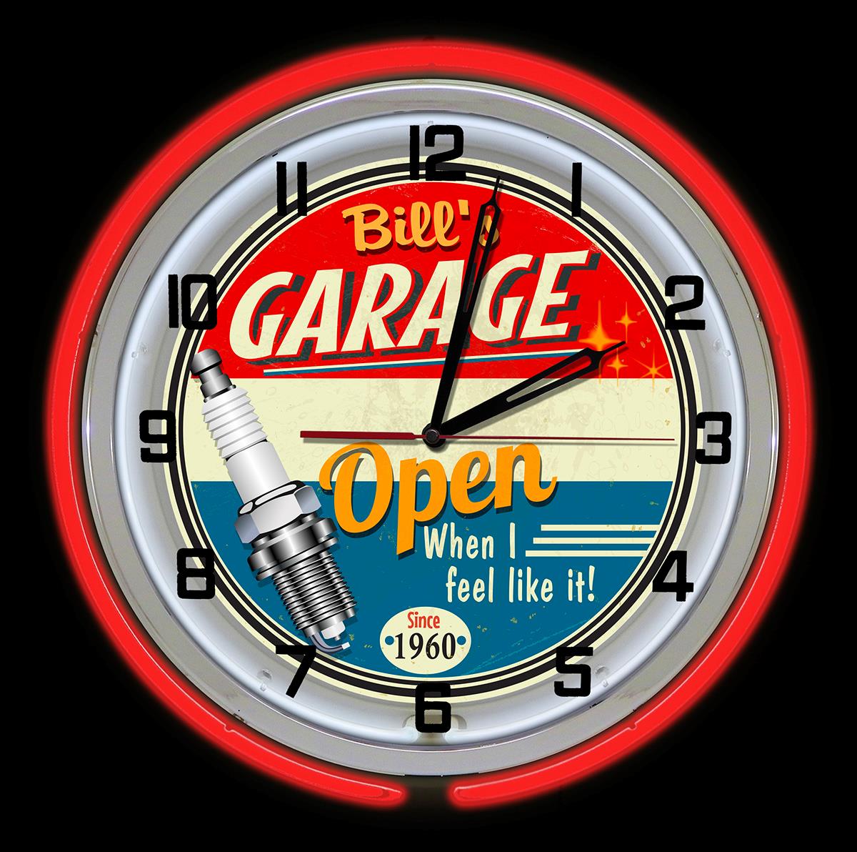 Customized 18 Neon Sign Garage Clock From Redeye Laserworks Customized 18 034 Neon Sign Garage Clock From